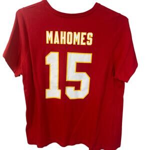 Kansas City Chiefs Womens V-Neck Shirt Patrick Mahomes #15 Super Bowl NFL Red 3X